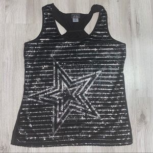 Dots Tank Top Size XL Black and silver